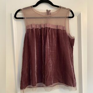 LOFT Velvet Sleeveless Top in purple